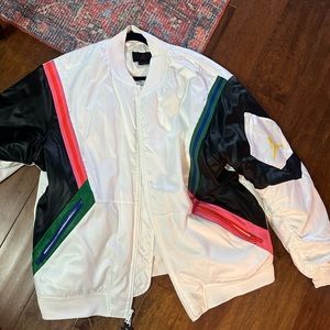 Nike white synthetic fill retro bomber coat xl